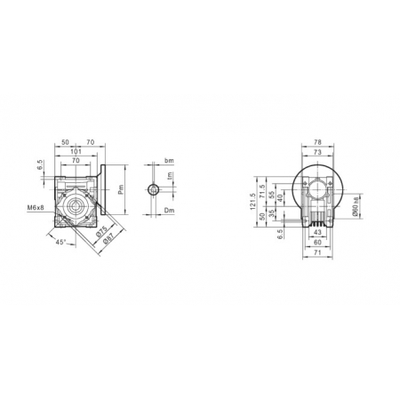 MOCNA PRZEKŁADNIA SILNIKA ELEKTRYCZNEGO 63B5 I=80